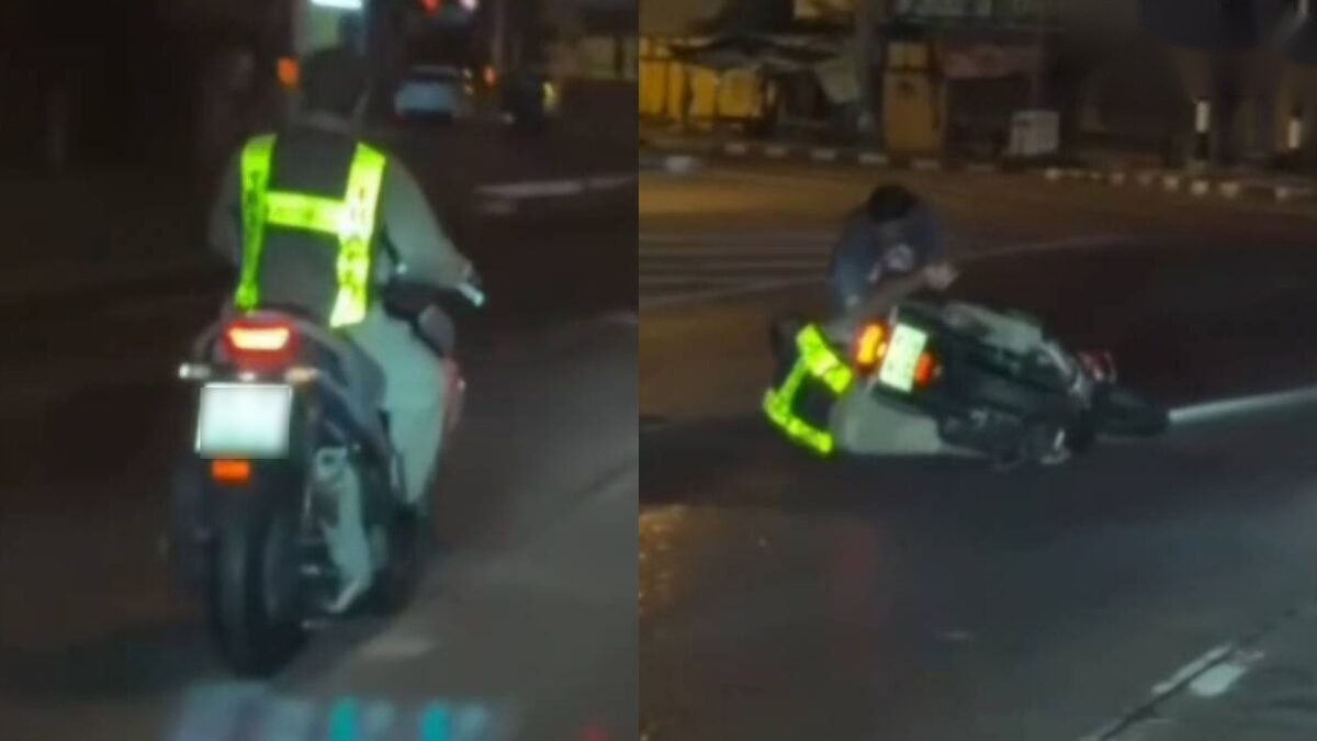 泰国新闻 一男子穿制服骑摩托车摇晃被误以为醉酒警察