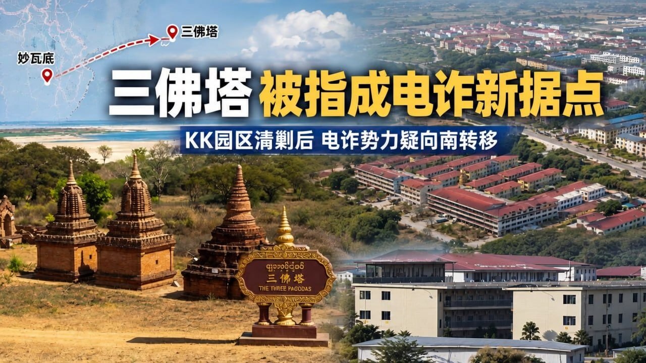 缅甸新闻 KK园区刚被清剿,三佛塔又被盯上成电诈新据点