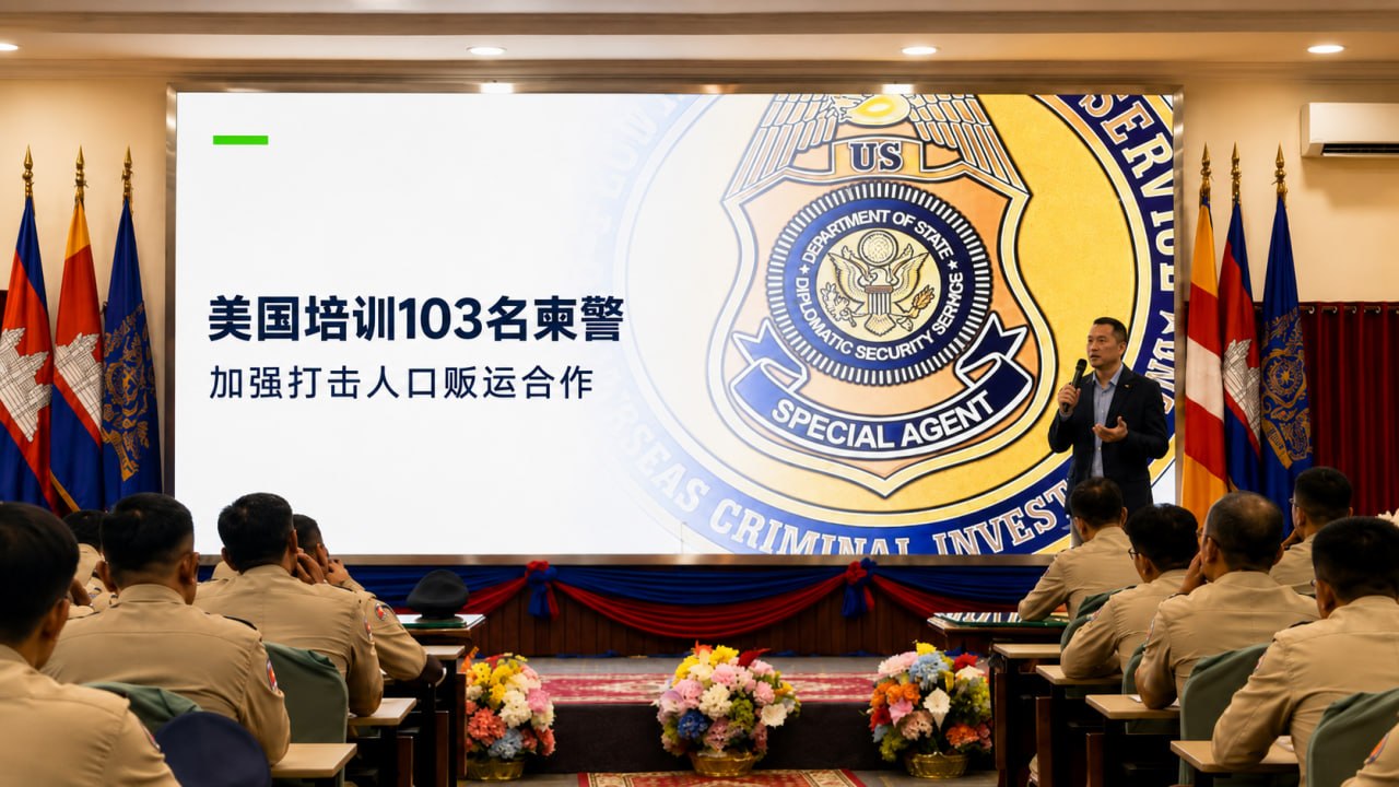 柬埔寨新闻 美国培训103名柬埔寨警察,强化人口贩运案件调查能力