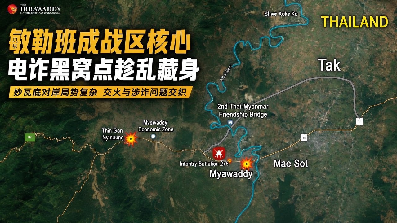缅甸新闻 敏勒班成妙瓦底交火核心,零散电诈黑作坊趁乱藏身