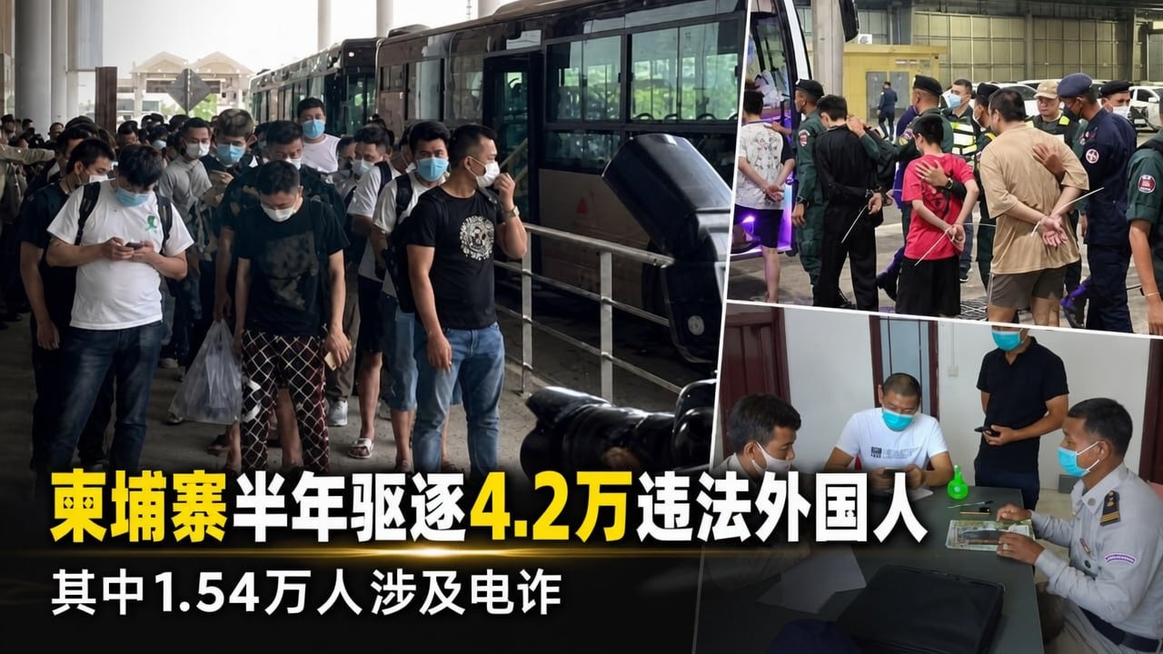 柬埔寨新闻 上半年驱逐4.2万名违法外国人,1.5万多人涉及电诈