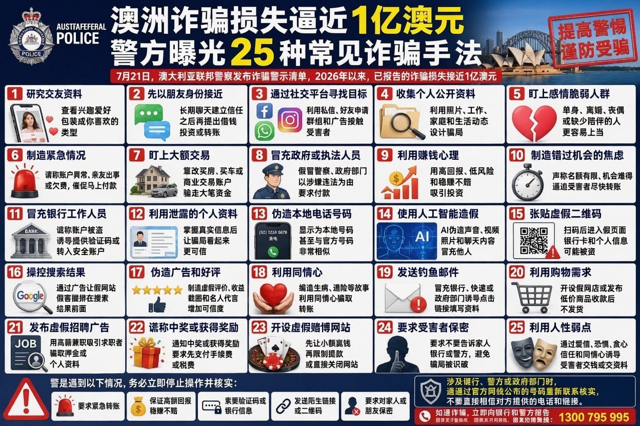 国际新闻 骗子25种套路轮番下手,澳洲今年诈骗损失逼近1亿澳元