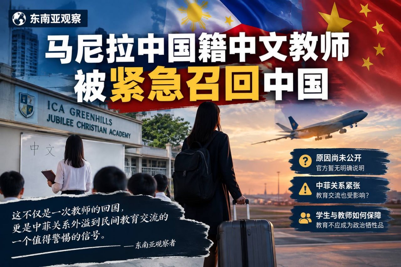 网友投稿 我是一名资深东南亚观察者,关于华校召回中籍老师我有以下观点: