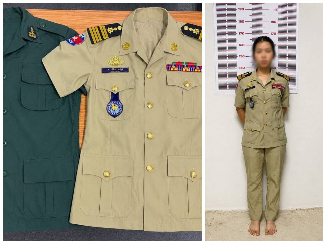 21岁金边女子穿假警服“制服诱惑”被拘