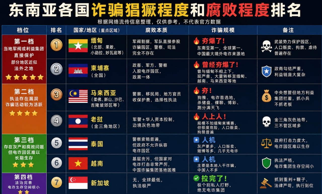 东南亚电诈版图大洗牌:谁是诈骗天堂?谁又是犯罪禁区?