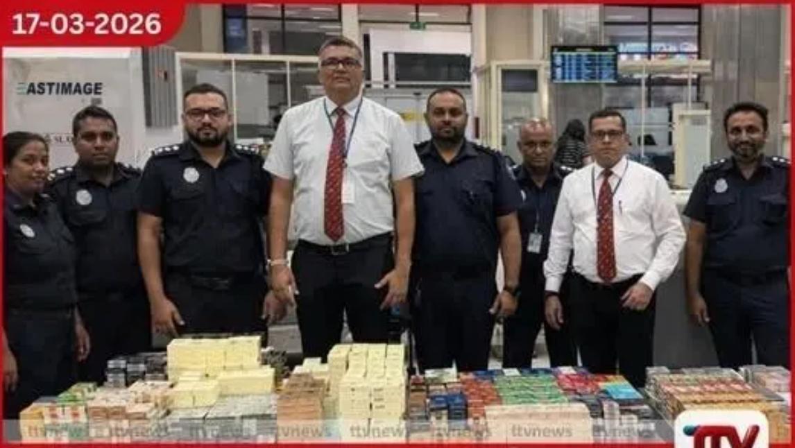 走私落地就被抓!5名中国人携近500条烟+400多部手机在兰卡机场被查