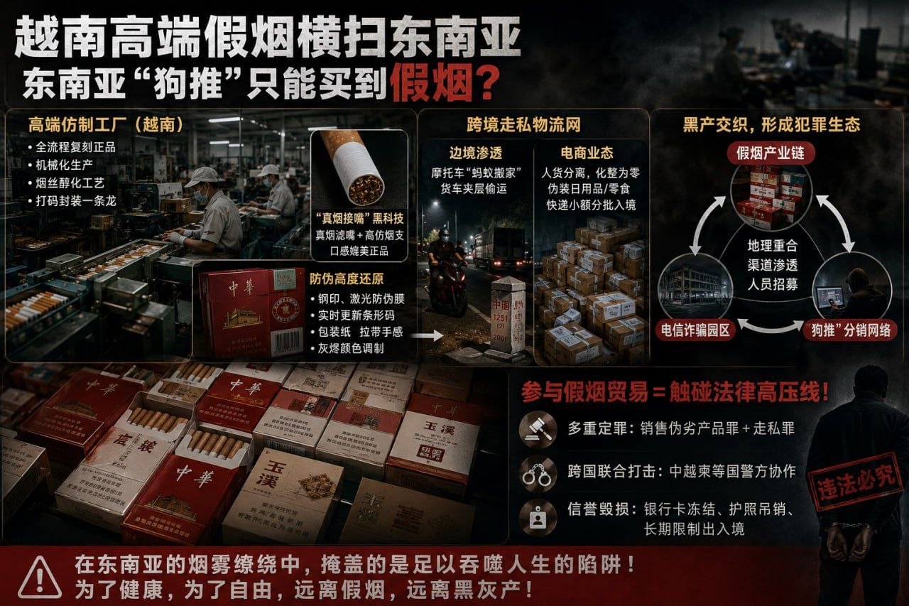 行业相关 越南高端假烟横扫东南亚 东南亚狗推只能买到假烟