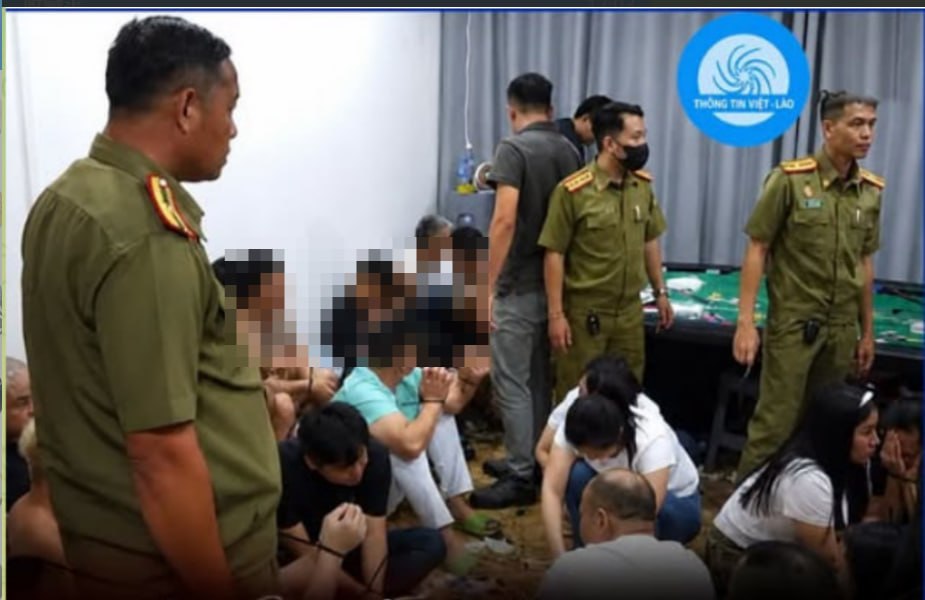 老挝资讯:万象警方捣毁赌场及电诈窝点,抓获28人,另有10人在逃