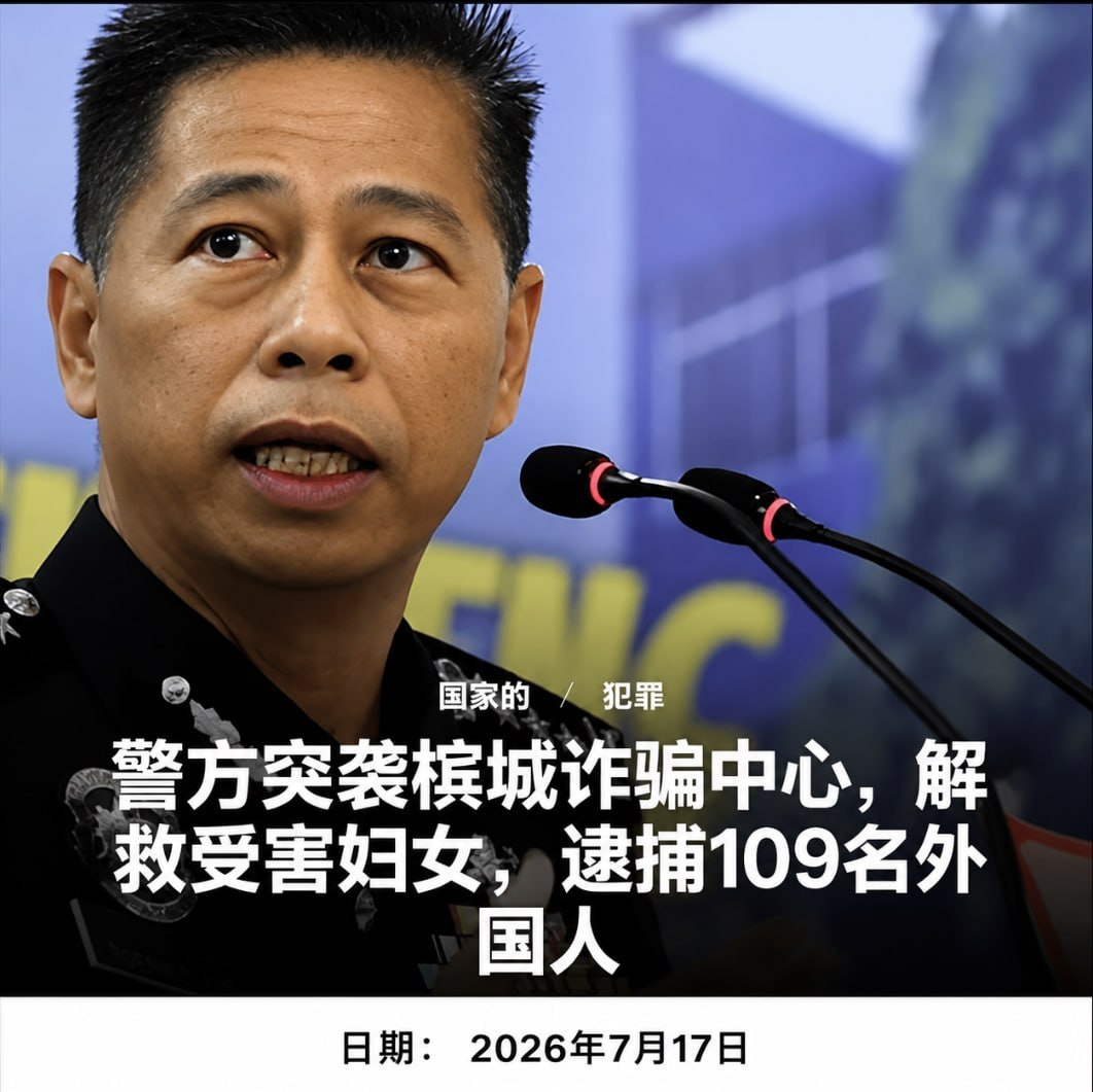 马来西亚资讯:槟城警方捣毁5处诈骗窝点,抓获109名外籍嫌疑人,并解救一名遭胁迫喀麦隆籍女子!