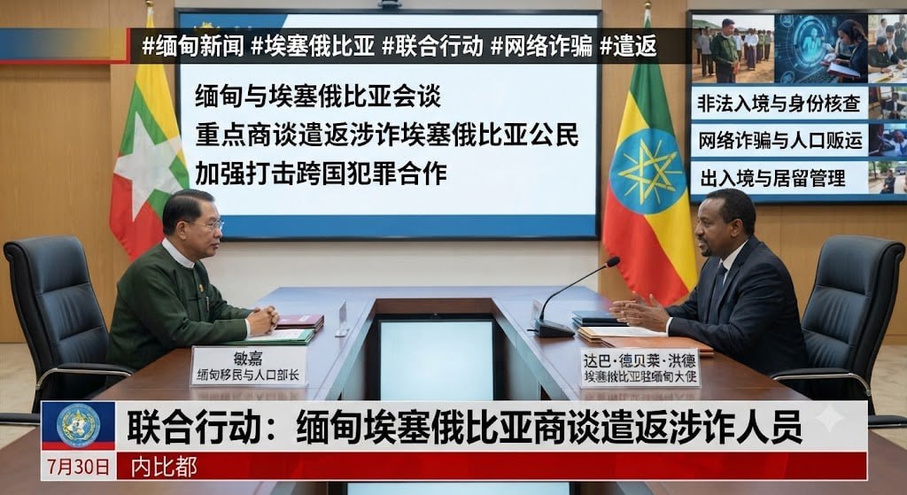 缅甸资讯:缅甸与埃塞俄比亚会谈,重点商谈遣返涉诈人员